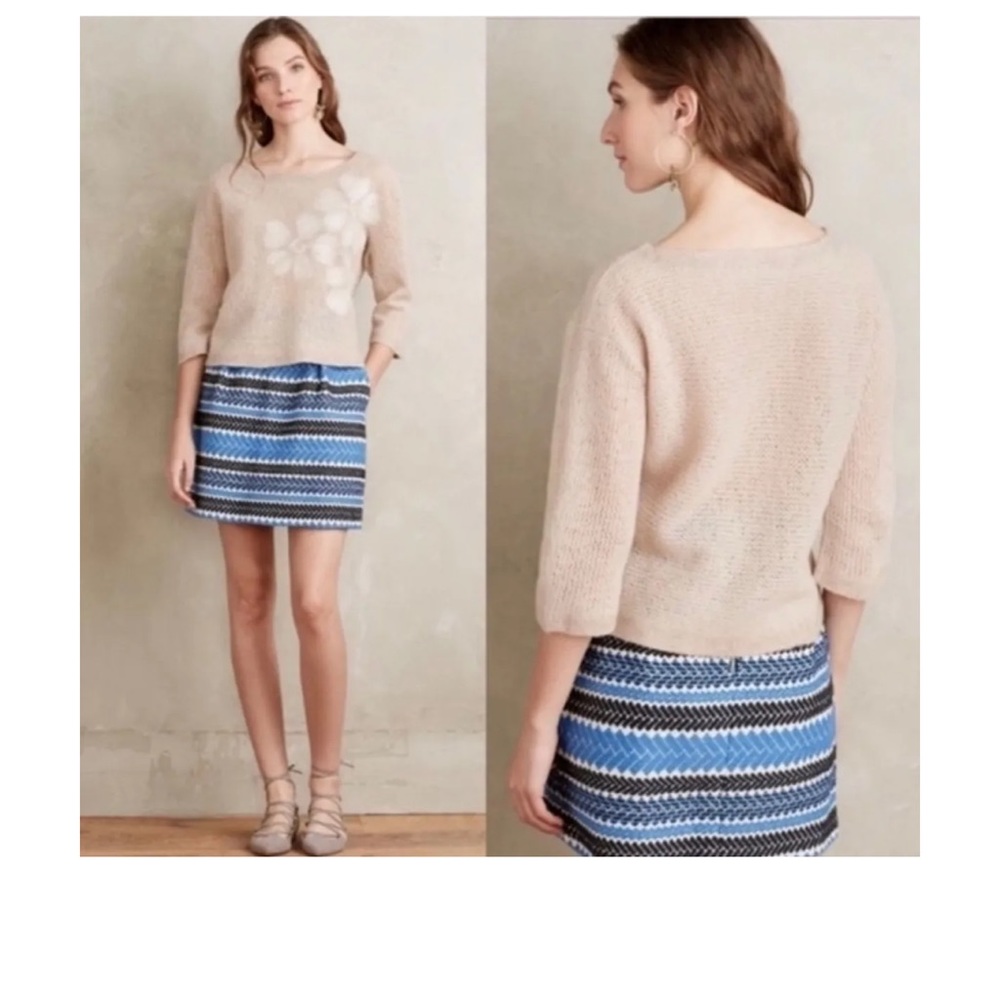Troubadour for Anthropologie Snow Blossom Wool Sweater/Top - Picture 2 of 7